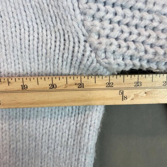 H&M Chunky Knit Sweater Women’s Size S Light Blue Long Sleeve Ribbed Pullover - Picture 9 of 9